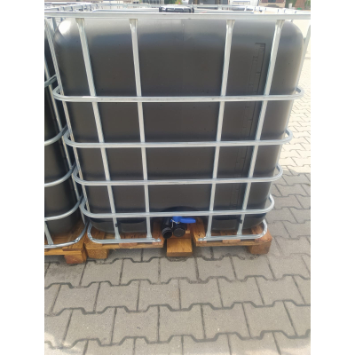 Paletopojemnik 1000l Kontener IBC/drewno/czarny